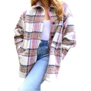 Zara Wool Blend Plaid Shacket/Overcoat